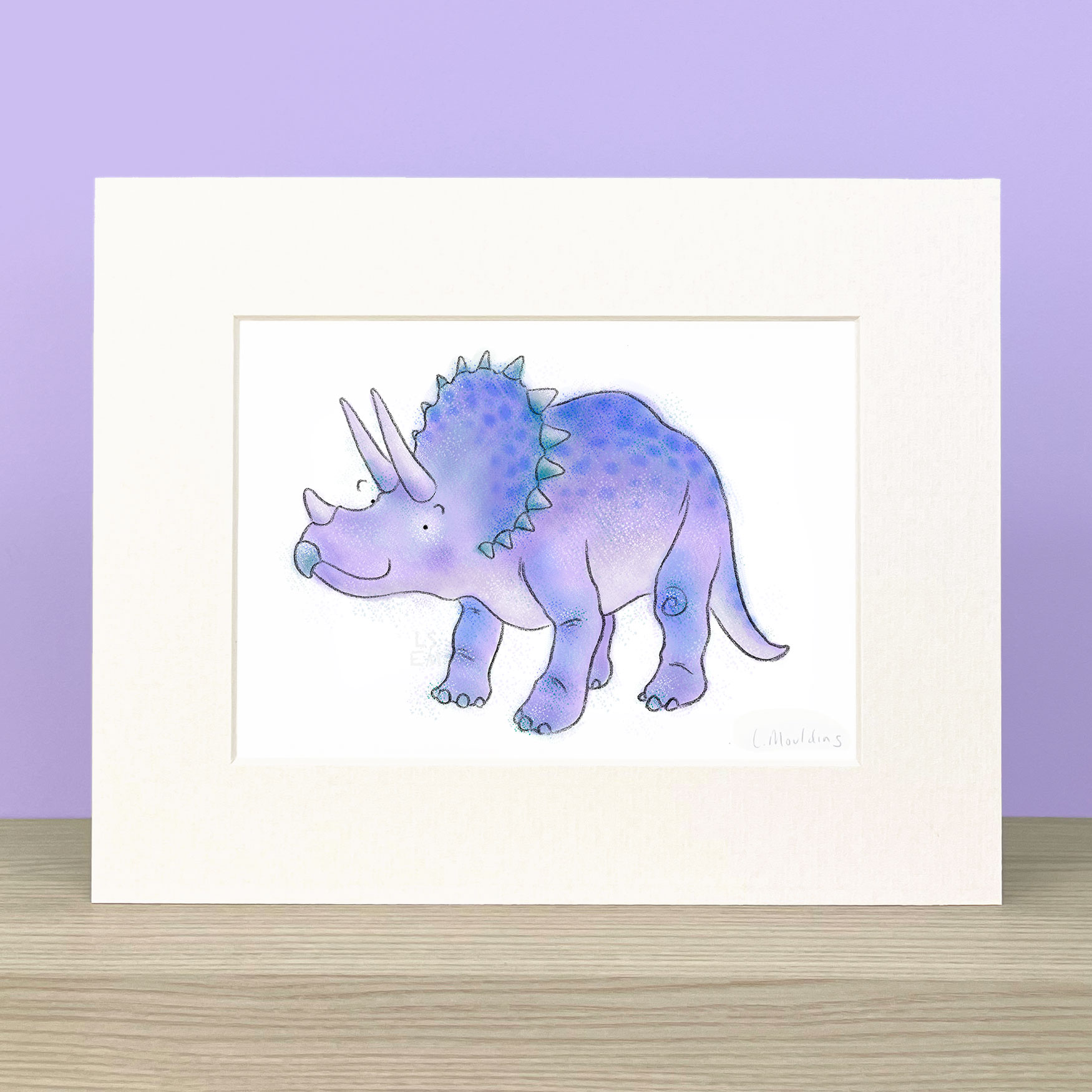 Purple Triceratops Artwork - Image 3