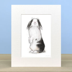 Rabbit Standing Artwork - 01 - Small print with mount - 200mm x 250mm - £12