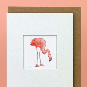 Handmade Flamingo Card