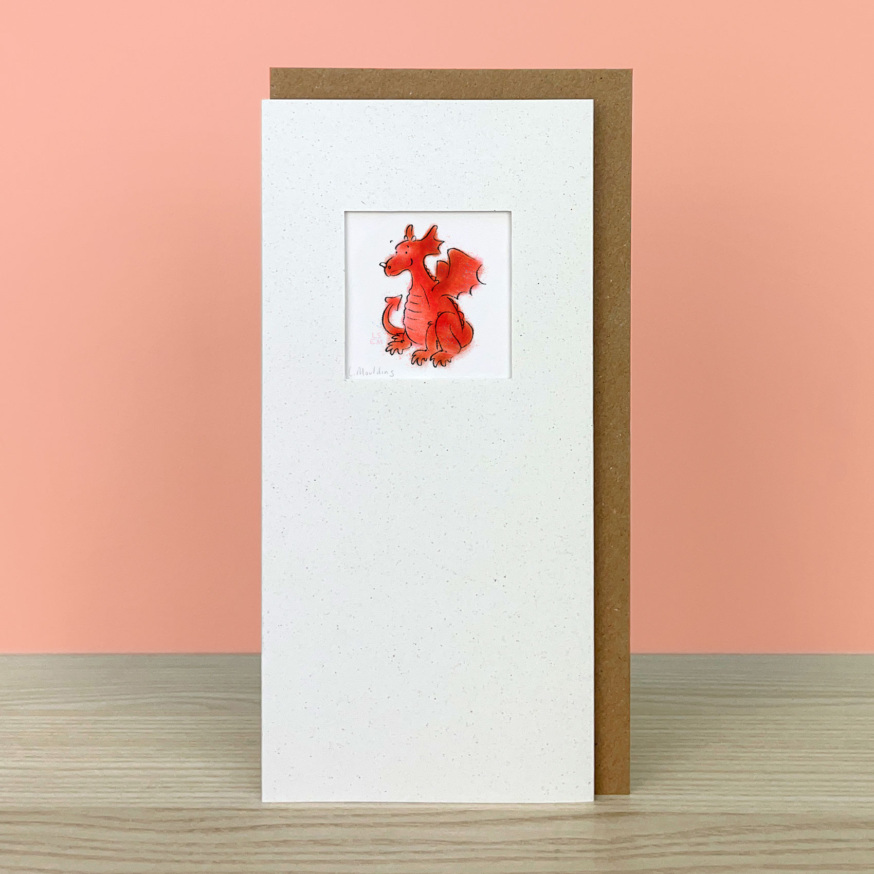 Handmade Red Dragon Card - Image 2