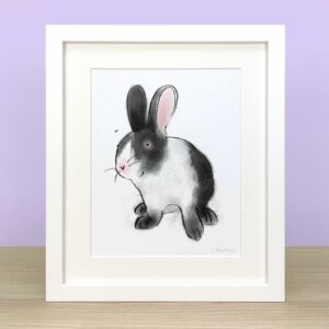 Rabbit Sitting Artwork - Black
